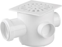CAIXA SIFONADA GRELHA QUADRADO REDONDA BRANCO 100X100X50 PLASTUBOS
