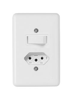 1 INTERRUPTOR SIMPLES +TOMADA 2P+T 10A BRANCO STYLUS ILUMI