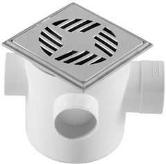 CAIXA SIFONADA GRELHA QUADRADA CROMADA 100X100X50 CS2 ASTRA