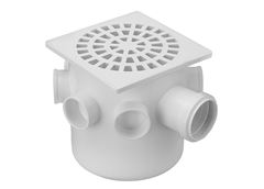 CAIXA SIFONADA GRELHA QUADRADO QUADRADO BRANCO 150X150X50 PLASTUBOS