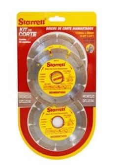 DISCO DIAMANTADO SEGMENTADO KIT COM 3 UNIDADES STARRETT