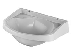 LAVATORIO PLASTICO 34X25CM COM VALVULA CINZA CLARO HERC