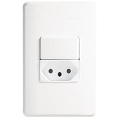 PIAL ZEFFIA 1 INTERRUPTOR PARALELO+TOMADA 2P+T 10A BRANCO