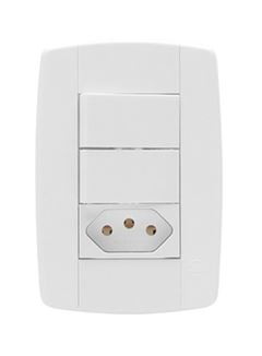 2 INTERRUPTOR SIMPLES+2 TOMADA 2P+T 10A BRANCO LEV ILUMI