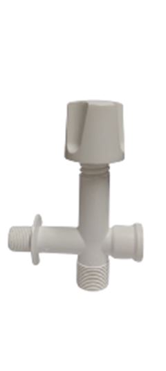 REGISTRO PVC PARA MAQUINA DE LAVAR BRANCA COM VOLANTE BRANCO RIP
