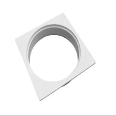 PORTA GRELHA QUADRADA PARA GRELHA REDONDA BRANCO 100MM PLASTUBOS