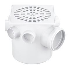 CAIXA SIFONADA COM GRELHA QUADRADA BRANCO 150X175X75 HERC