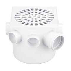 CAIXA SIFONADA COM GRELHA QUADRADA BRANCO 150X150X50 HERC