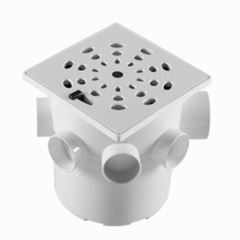 CAIXA SIFONADA QUADRADA GRELHA QUADRADA BRANCA 150X150 CS5 ASTRA