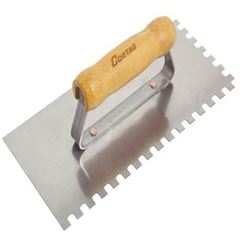 DESEMPENADEIRA AÇO DENTADA 12X26CM COM CABO MADEIRA CORTAG