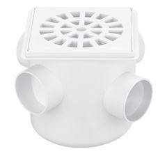 CAIXA SIFONADA COM GRELHA QUADRADA BRANCO 100X100X40 HERC