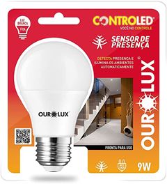LAMPADA CONTROLED COM SENSOR DE PRESENÇA 9W 6500K OUROLUX