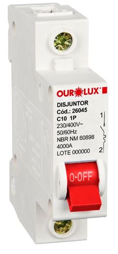 DISJUNTOR UNIPOLAR C 010-A DIN OUROLUX