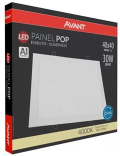 PLAFON LED EMBUTIR QUADRADO 30W NEUTRA 4000K AVANT