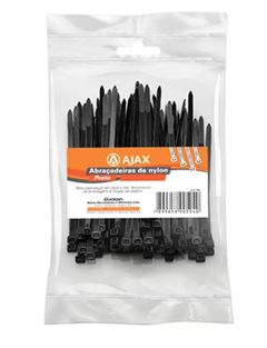 ABRAÇADEIRA NYLON (150X3,5MM) COM 100 UNIDADES PRETA AJAX