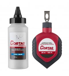 GIZ DE LINHA 30M AZUL COM REFIL CORTAG