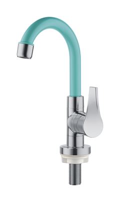 TORNEIRA ABS LAVATORIO MESA BICA ALTA AZUL TURQUESA TWIST COLOR HERC