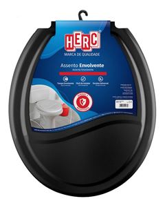 ASSENTO SANITARIO COM TAMPA ENVOLVENTE PRETO HERC