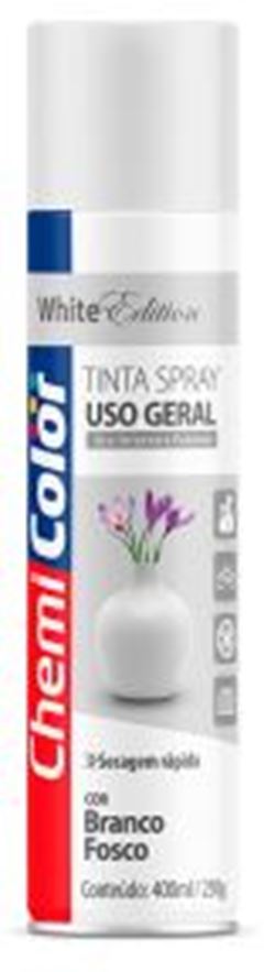 TINTA SPRAY USO GERAL  BRANCO FOSCO 400ML CHEMICOLOR