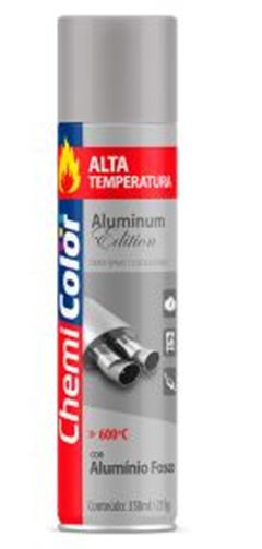 TINTA SPRAY ALTA TEMPERATURA ALUMÍNIO 350ML CHEMICOLOR