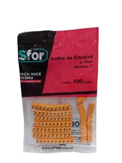 ANILHA DE ENCAIXE PARA FIOS NÚMERO 7 COM 100 UNIDADES SFOR