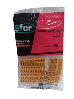 ANILHA DE ENCAIXE PARA FIOS NÚMERO 0 COM 100 UNIDADES SFOR