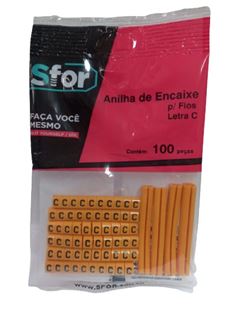 ANILHA DE ENCAIXE PARA FIOS C COM 100 UNIDADES SFOR