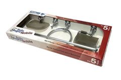 KIT PARA BANHEIRO CROMADO CRISTAL COM 5 PC CAMPINAS PLÁSTICOS