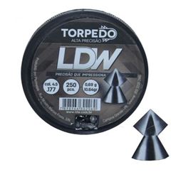 CHUMBINHO PARA CARABINA DE PRESSÃO TORPEDO 4,5MM COM 250 UNIDADES LDW