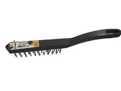 ESCOVA DE AÇO PLÁSTICA 3 FILEIRAS COM CABO DHON
