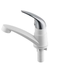 TORNEIRA ABS LAVATORIO BRANCO DETALHE CROMADO TENERIFE HERC