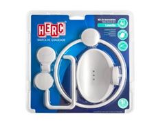 KIT PARA BANHEIRO LAVELLO BRANCO 4 PEÇAS HERC
