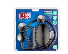 KIT PARA BANHEIRO LAVELLO PRETO COM DETALHE CROMADO 4 PEÇAS HERC
