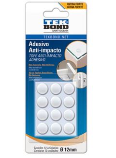 ADESIVO ANTI IMPACTO REDONDO COM 12 UNIDADES 12,7MM TEKBOND