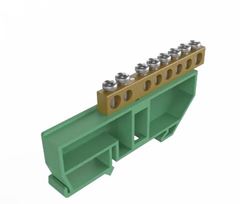 KIT BARRAMENTO TERRA 08 FUROS COM SUPORTE VERDE SOPRANO