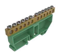 KIT BARRAMENTO TERRA 12 FUROS COM SUPORTE VERDE SOPRANO