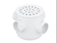 CAIXA SIFONADA COM GRELHA REDONDA BRANCO 100X100X50 HERC