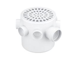 CAIXA SIFONADA COM GRELHA REDONDA BRANCO 150X175X75 HERC