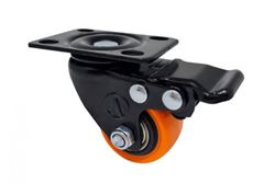 RODIZIO GIRATORIO COM FREIO PVC 2' LARANJA AJAX 
