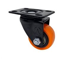 RODIZIO GIRATORIO SEM FREIO PVC  1.5/8' LARANJA AJAX 