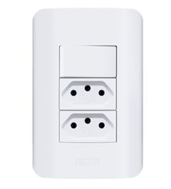 ROMAZI CANOA 1 INTERRUPTOR SIMPLES+ 2 TOMADAS 2P+T 10A 2616