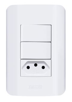ROMAZI CANOA 2 INTERRUPTORES SIMPLES+ TOMADA 2P+T 10A 2617