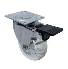 RODIZIO GIRATORIO COM FREIO GEL 1.3/8' CINZA AJAX