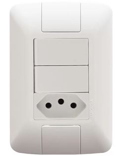TRAMONTINA ARIA 2 INTERRUPTOR SIMPLES+ 1 TOMADA 2P+T 10A 