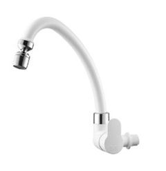 TORNEIRA ABS COZINHA PAREDE  BICA MÓVEL BRANCO CROMADO TIVOLI COM AREJADOR MÓVEL HERC