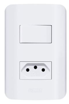 ROMAZI CANOA 1 INTERRUPTOR PARALELO + TOMADA 2P+T 10A 2649