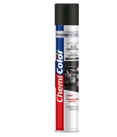 TINTA SPRAY ALTA TEMPERATURA PRETO FOSCO 250ML CHEMICOLOR 