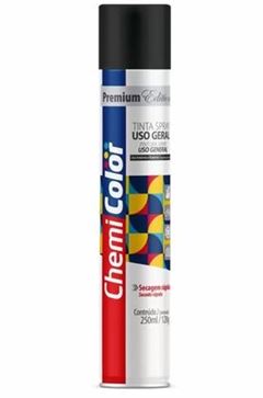 TINTA SPRAY USO GERAL PRETO BIRLHANTE 250ML CHEMICOLOR