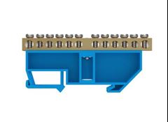 KIT BARRAMENTO NEUTRO 12 FUROS COM SUPORTE AZUL SOPRANO