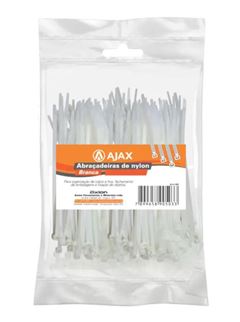 ABRAÇADEIRA NYLON 350X4,8MM COM 50 UNIDADES BRANCA AJAX